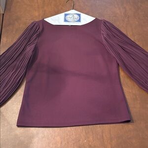 Elegant Plum Blouse with Pleated Sleeves brand new without tags  Ann Taylor